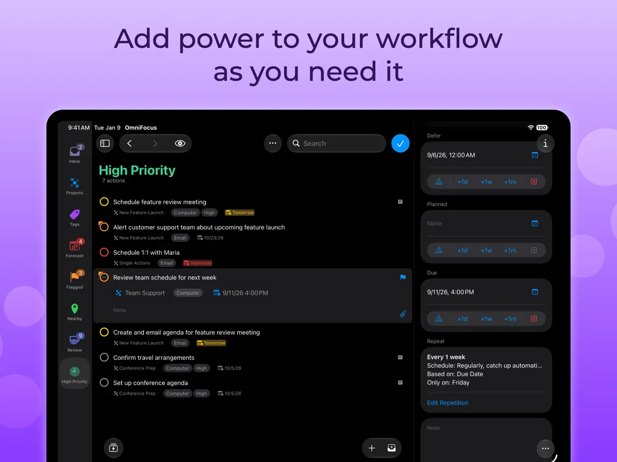 OmniFocus 4 — iPad screenshots 5