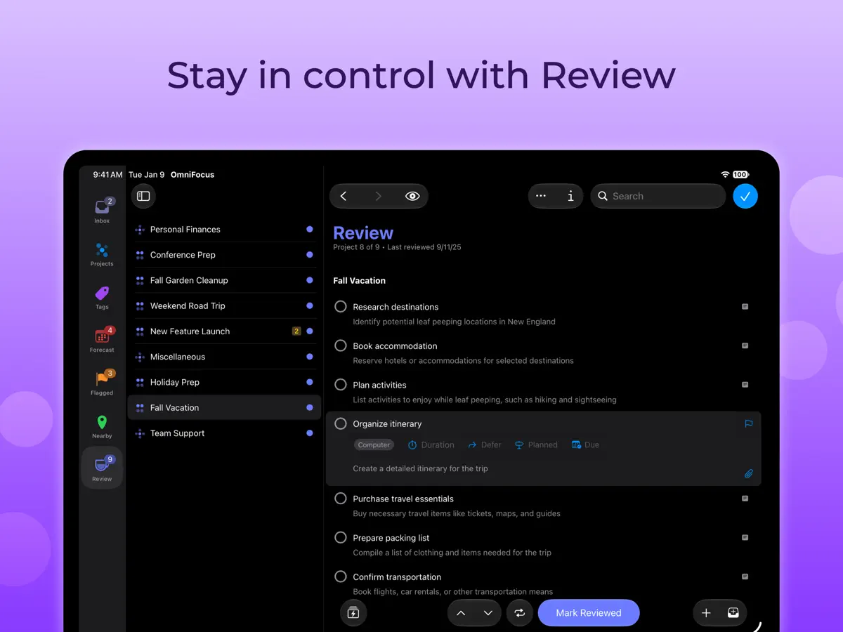 OmniFocus 4 — iPad screenshots 7