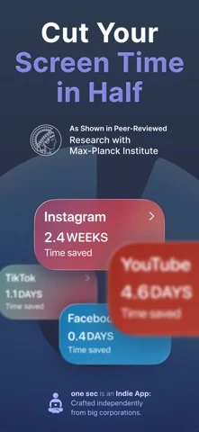 one sec | screen time + focus — iPhone スクリーンショット 1