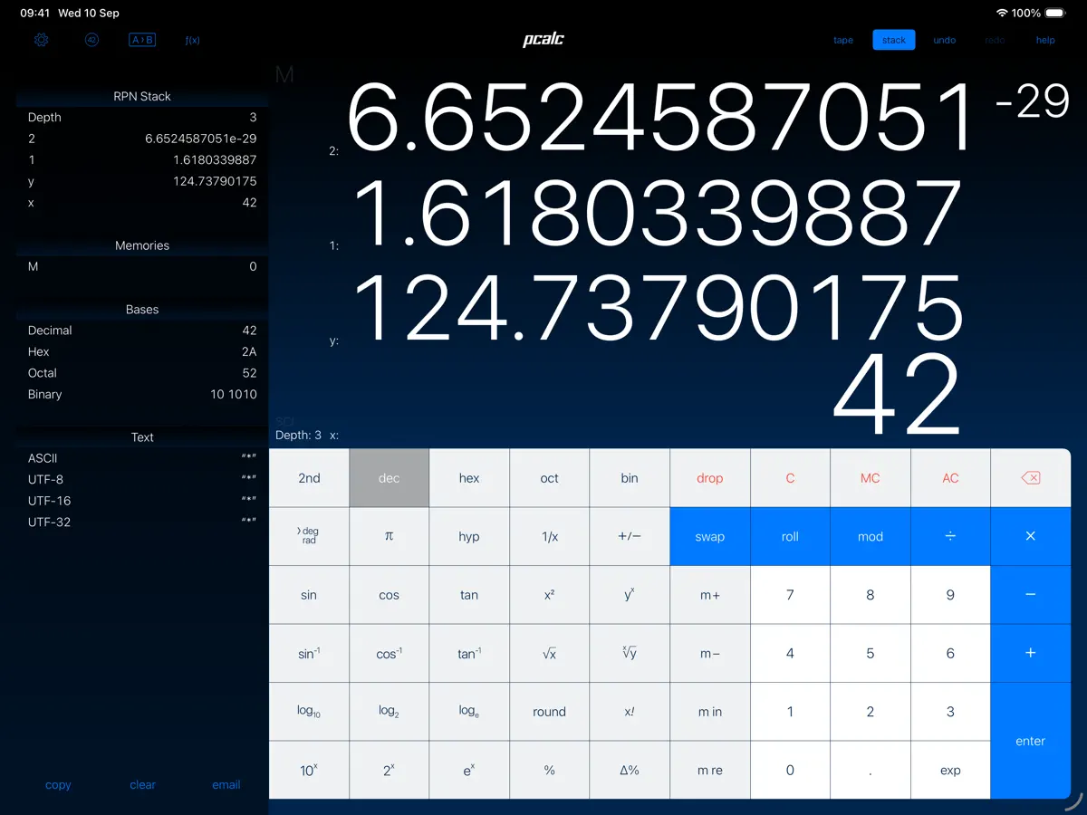 PCalc — iPad screenshots 1