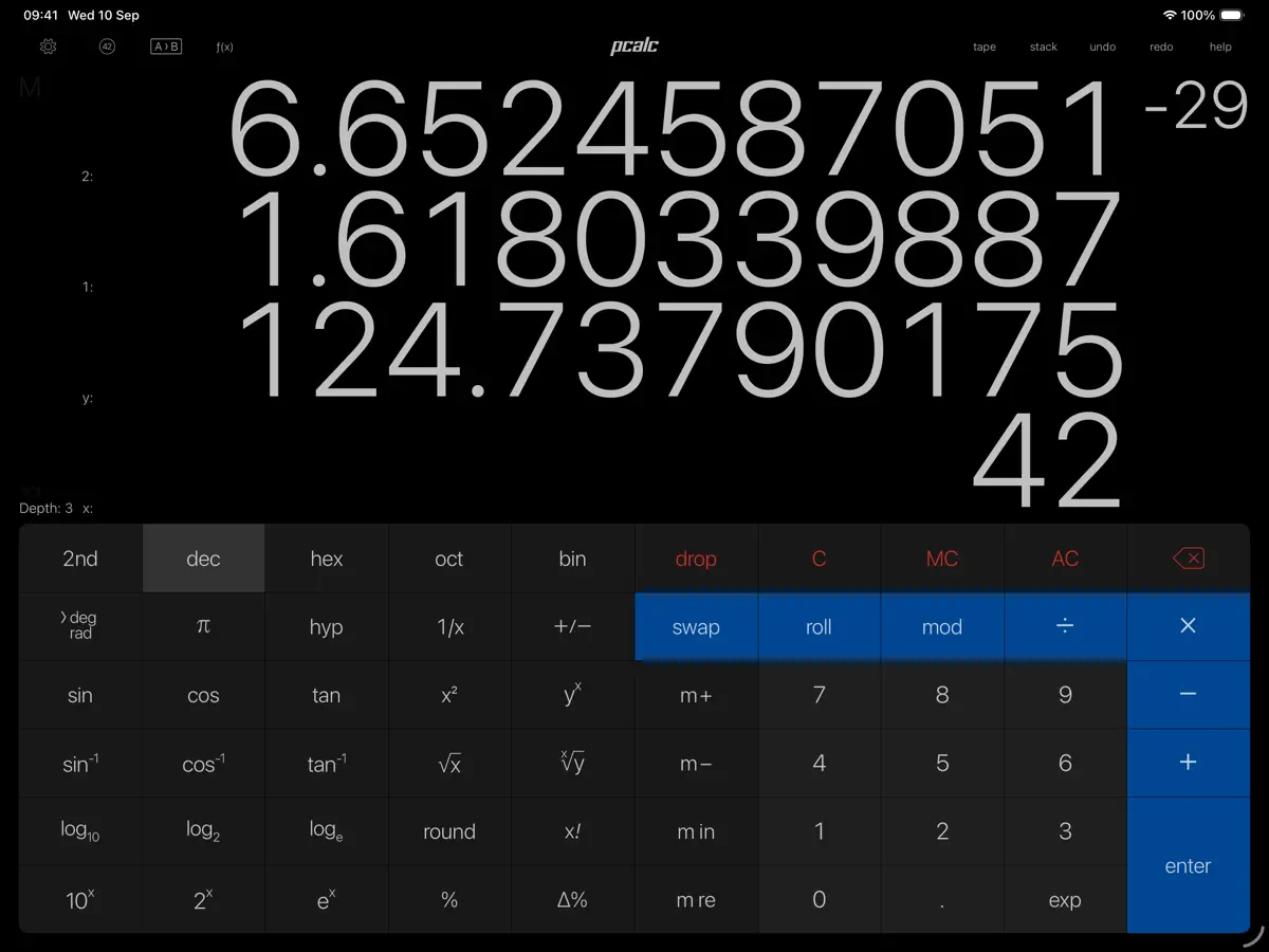 PCalc — iPad screenshots 2