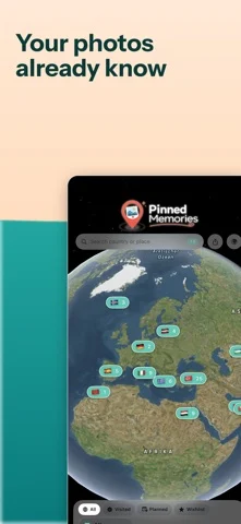 Pinned Memories: Travel Map — iPhone 스크린샷 1