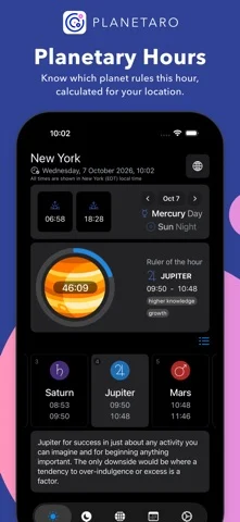 Planetary Hours by Planetaro — iPhone 스크린샷 1