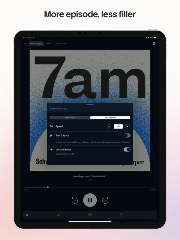 Pocket Casts — iPad 截图 5