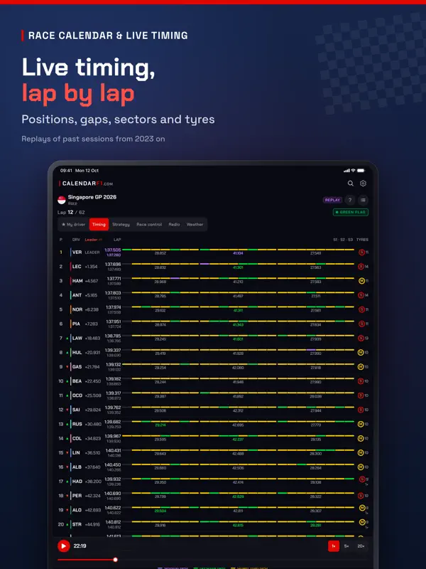 Race Calendar & Live Timing — iPad screenshots 2