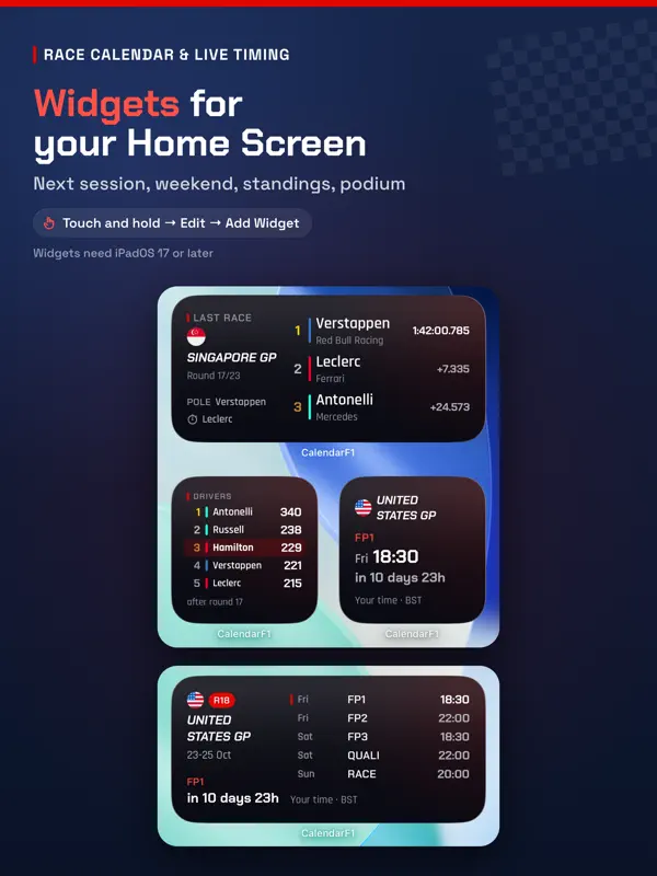 Race Calendar & Live Timing — iPad screenshots 4