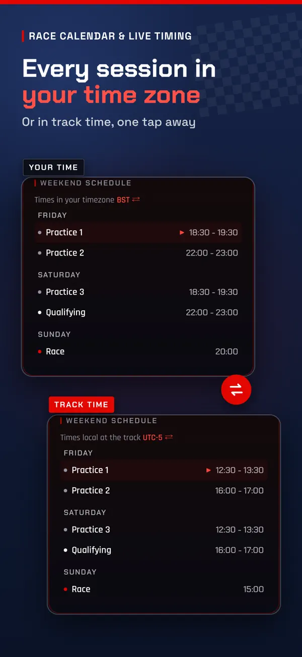 Race Calendar & Live Timing — iPhone screenshots 1