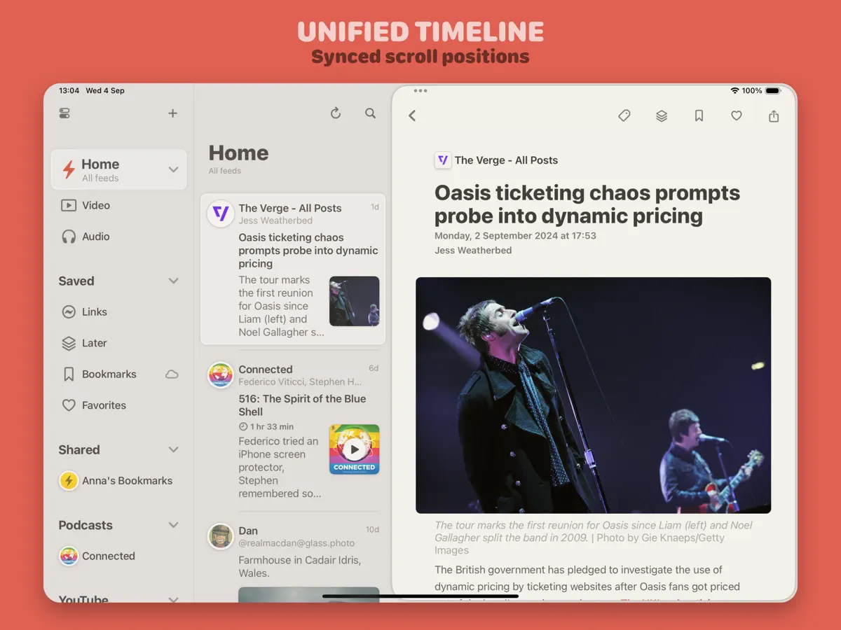 Reeder — iPad screenshots 1