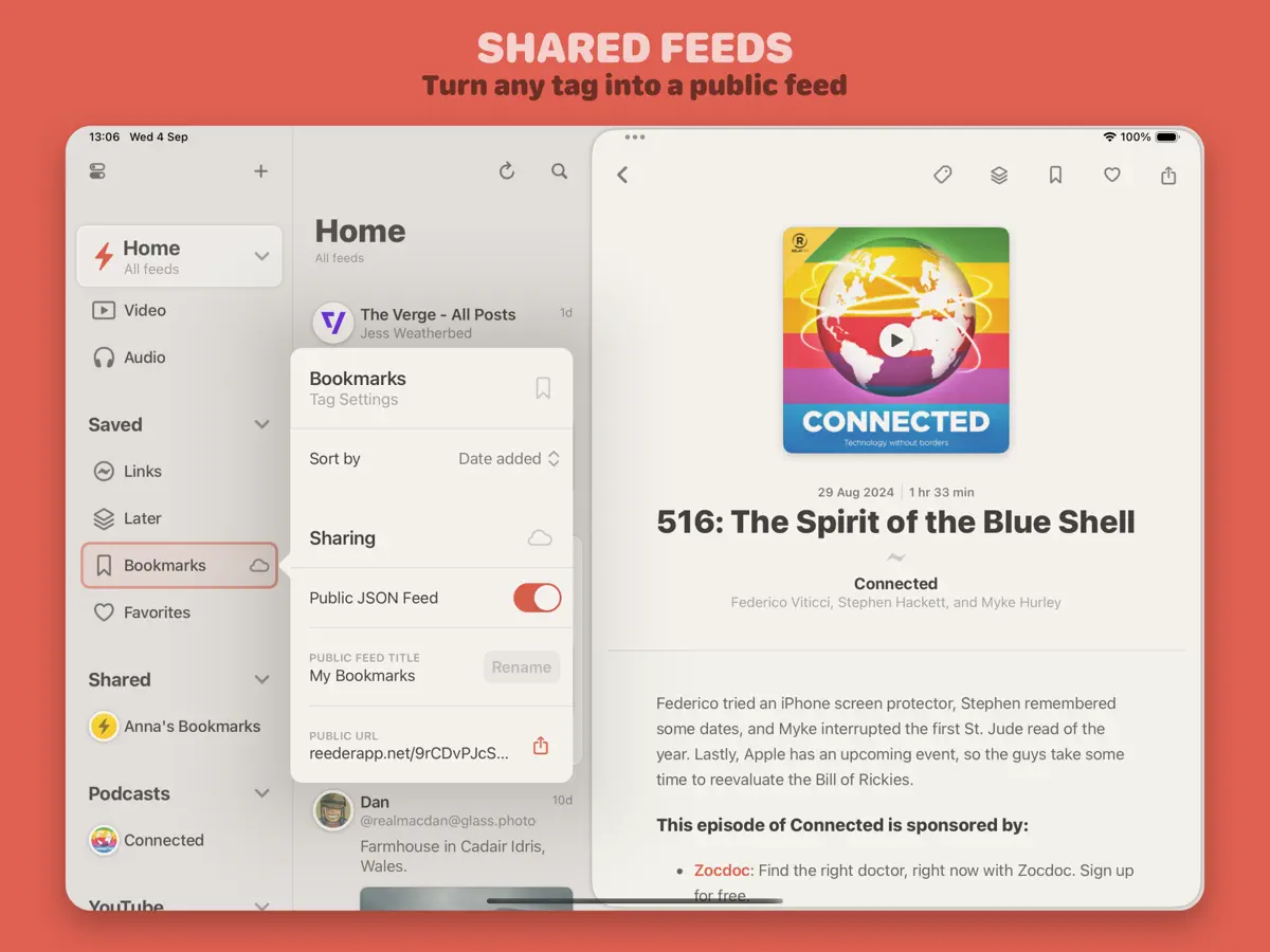 Reeder — iPad 截图 2