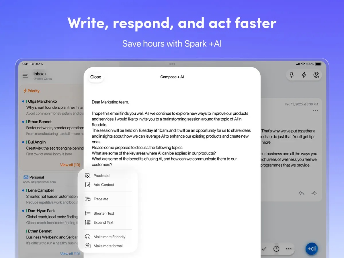 Spark Mail — iPad screenshots 3