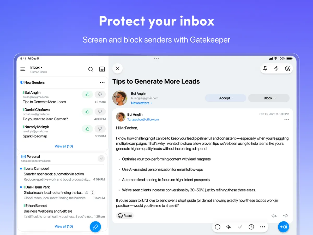 Spark Mail — iPad スクリーンショット 5