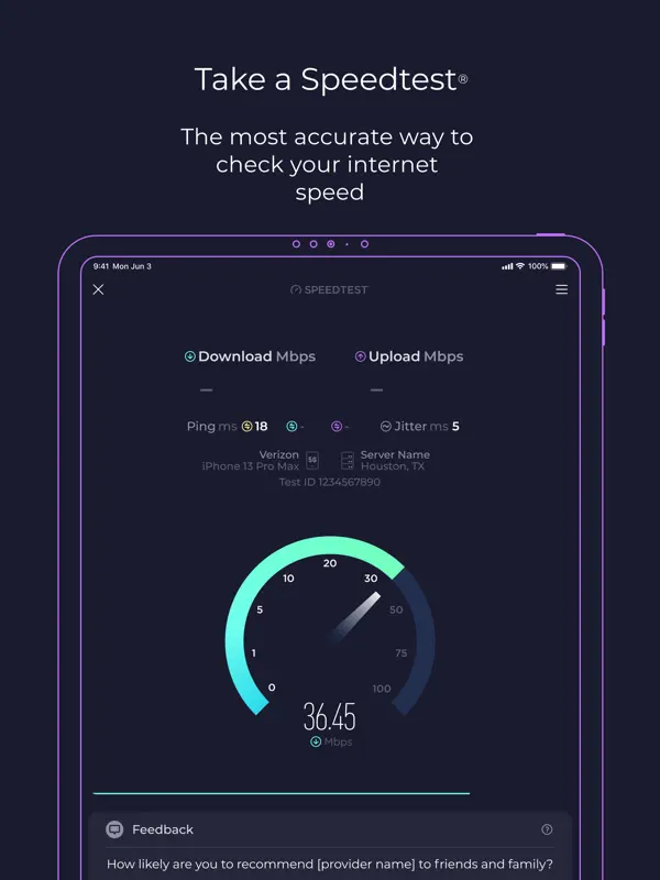Speedtest — iPad スクリーンショット 1