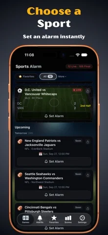 Sports Alarm — iPhone screenshots 1