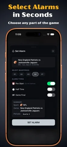 Sports Alarm — iPhone screenshots 2