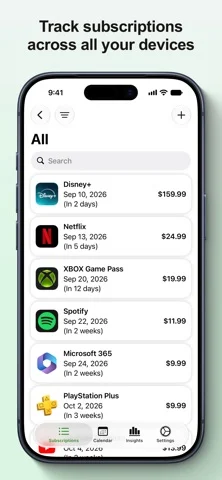 SubManager: Subscriptions — iPhone screenshots 1