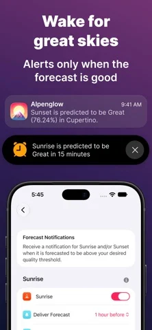 Sunset Predictions: Alpenglow — iPhone 스크린샷 2