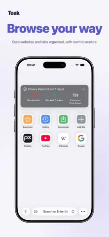 Teak Browser: Extensions — iPhone 截图 1