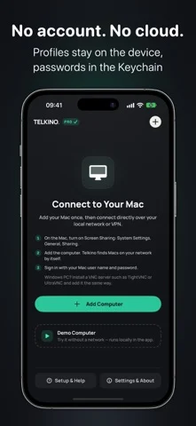 Telkino: VNC Remote Desktop — iPhone screenshots 1
