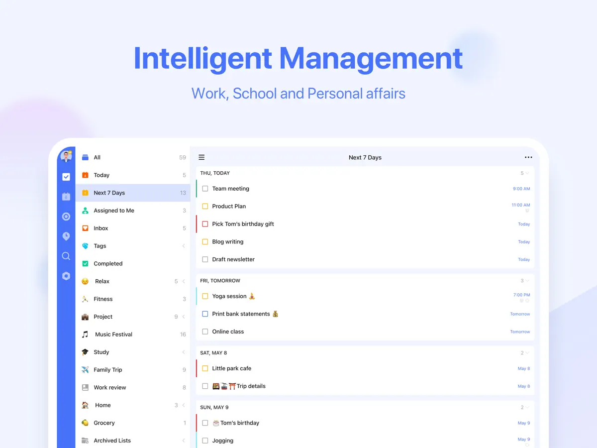 TickTick — iPad screenshots 1