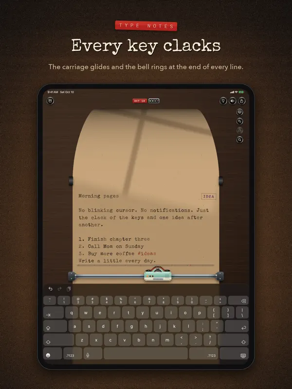 Type Notes — iPad screenshots 1