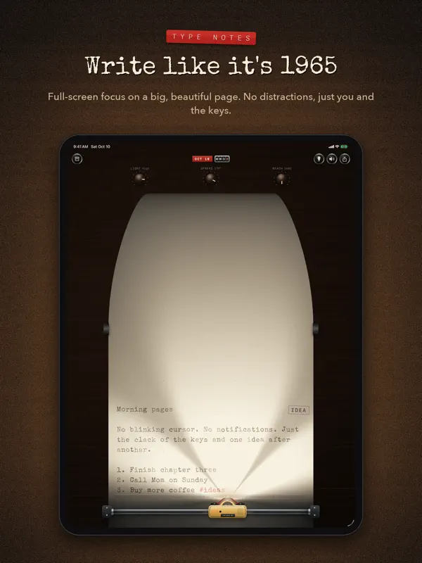 Type Notes — iPad screenshots 2