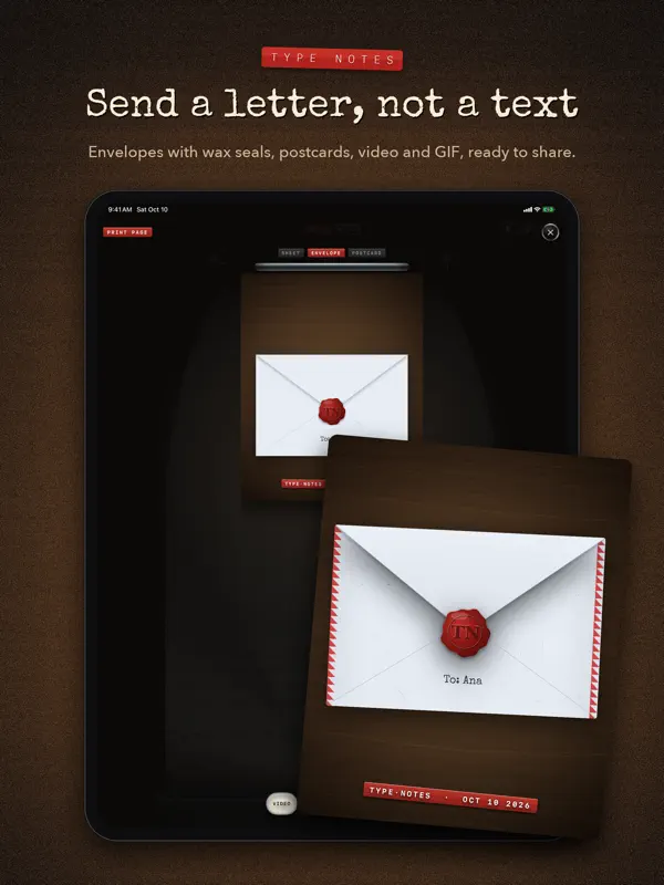 Type Notes — iPad screenshots 4