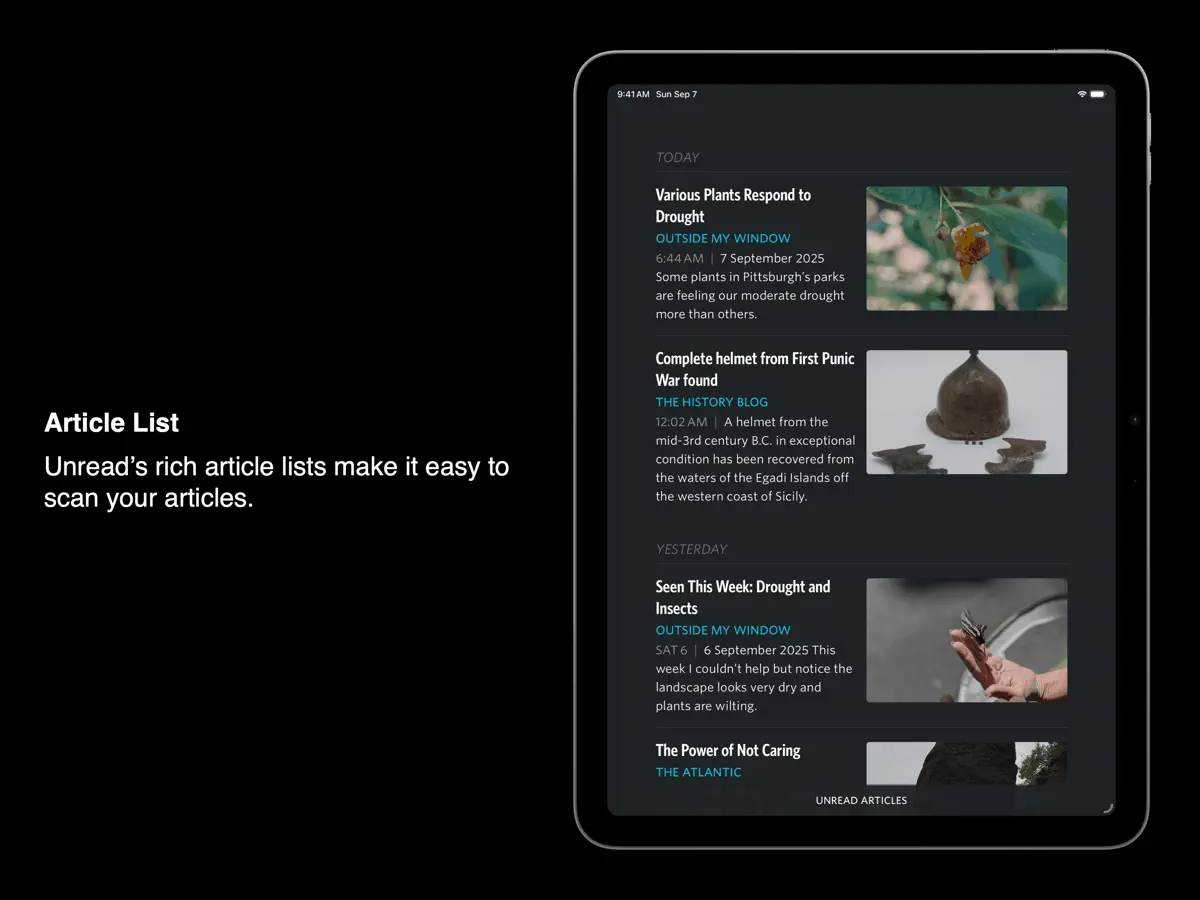 Unread — iPad screenshots 7