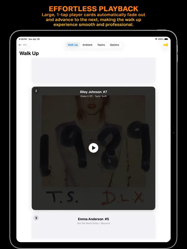 Walk Up Songs — iPad screenshots 1