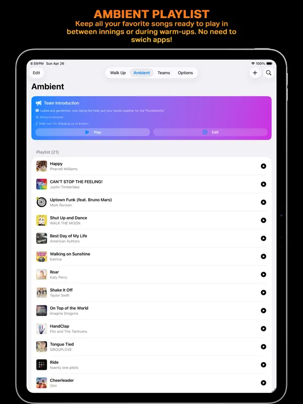 Walk Up Songs — iPad screenshots 2