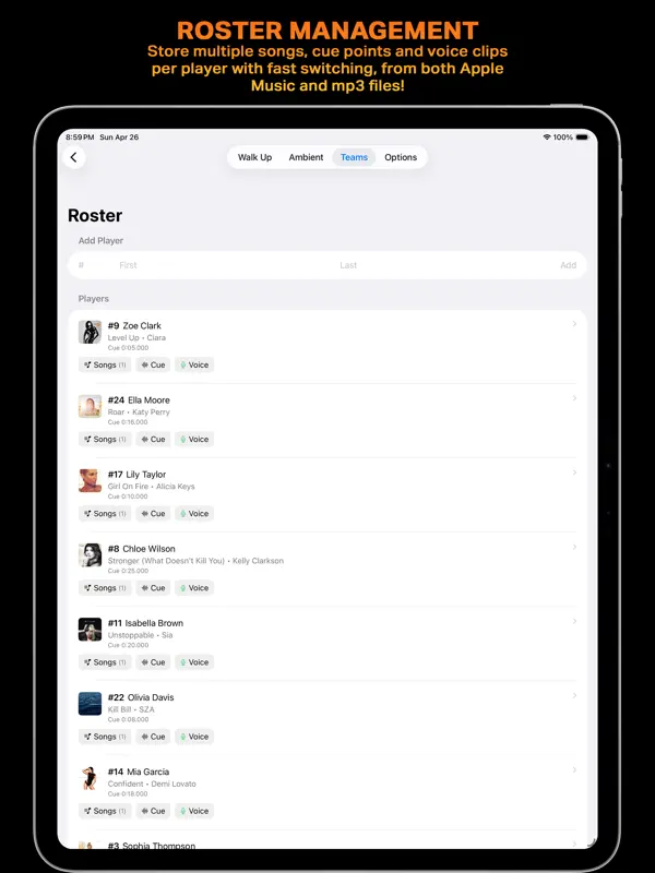 Walk Up Songs — iPad screenshots 3