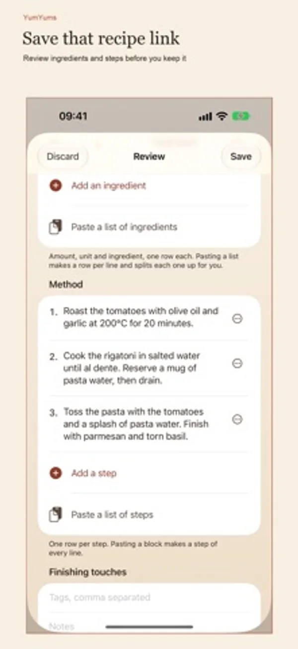 YumYums: Recipe Manager — iPhone screenshots 2