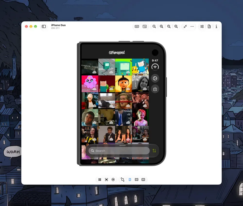 GIFwrapped: collections beside the GIF grid, half-folded