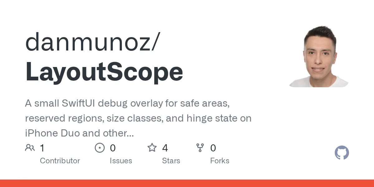 A small SwiftUI debug overlay for safe areas, reserved regions, size classes, and hinge state on iPhone Duo and other iOS devices. - danmunoz/LayoutScope