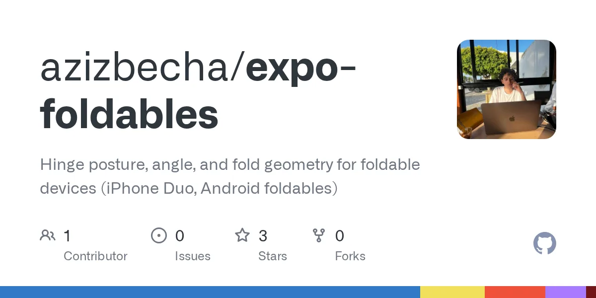 Hinge posture, angle, and fold geometry for foldable devices (iPhone Duo, Android foldables) - azizbecha/expo-foldables