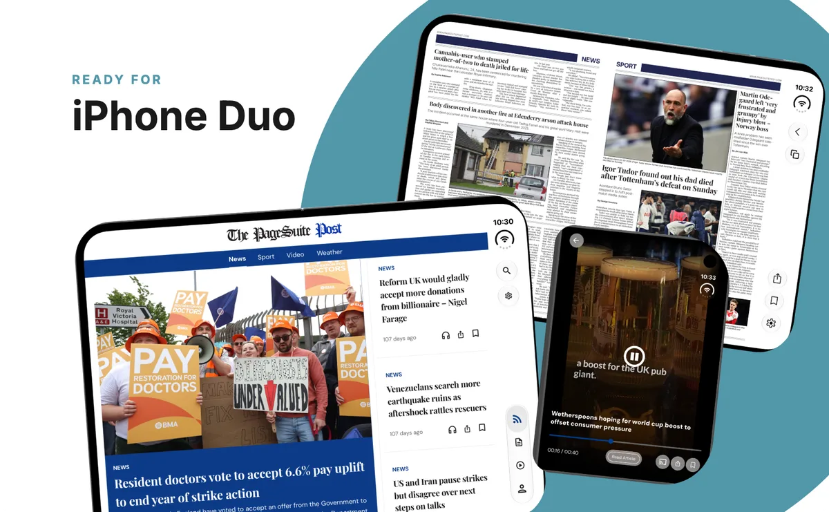 PageSuite: a news feed that opens into two columns