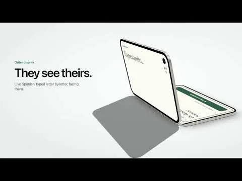 TranslateCat: the other person reads the outer display