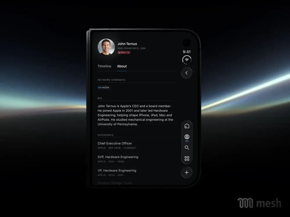 Mesh: contact profiles with tabs down the cover's side