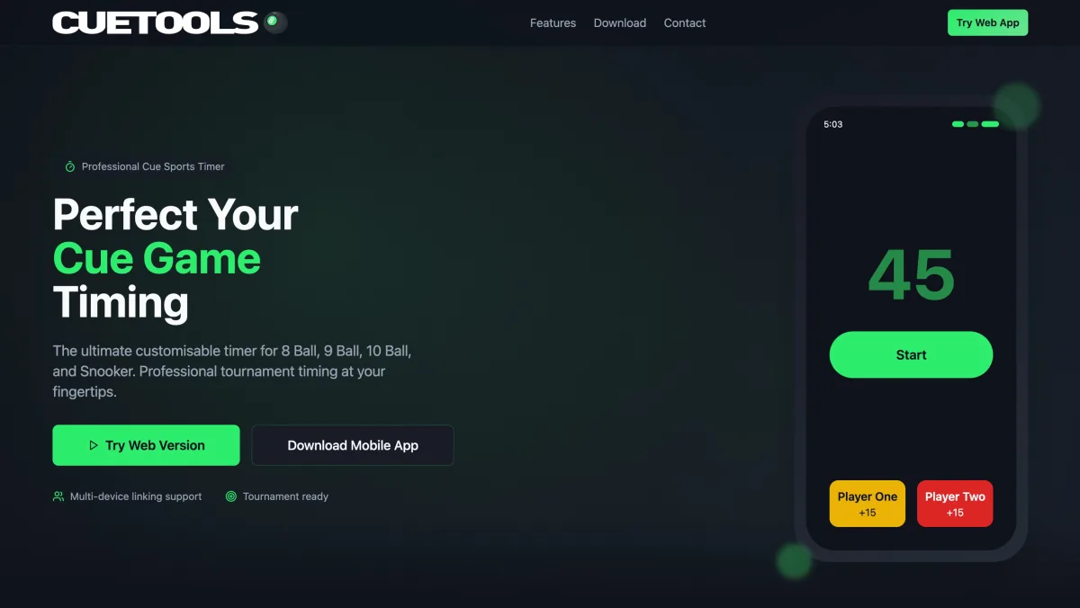 Cuetools: stream inside, shot clock on the cover for players