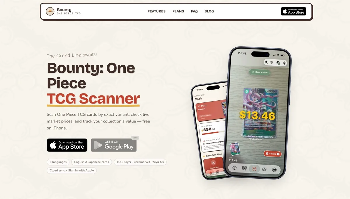 Bounty: One Piece TCG Scanner