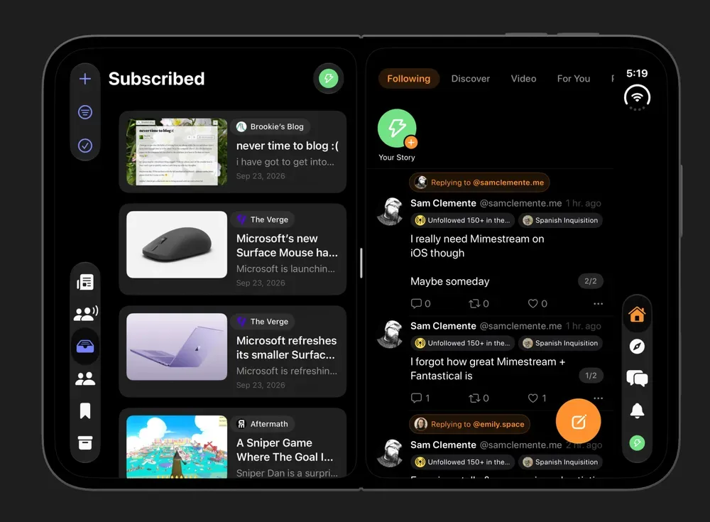 Quill: a microblog sharing the open Duo with its reader
