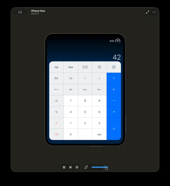 PCalc: keys split at the fold, then all drop below it