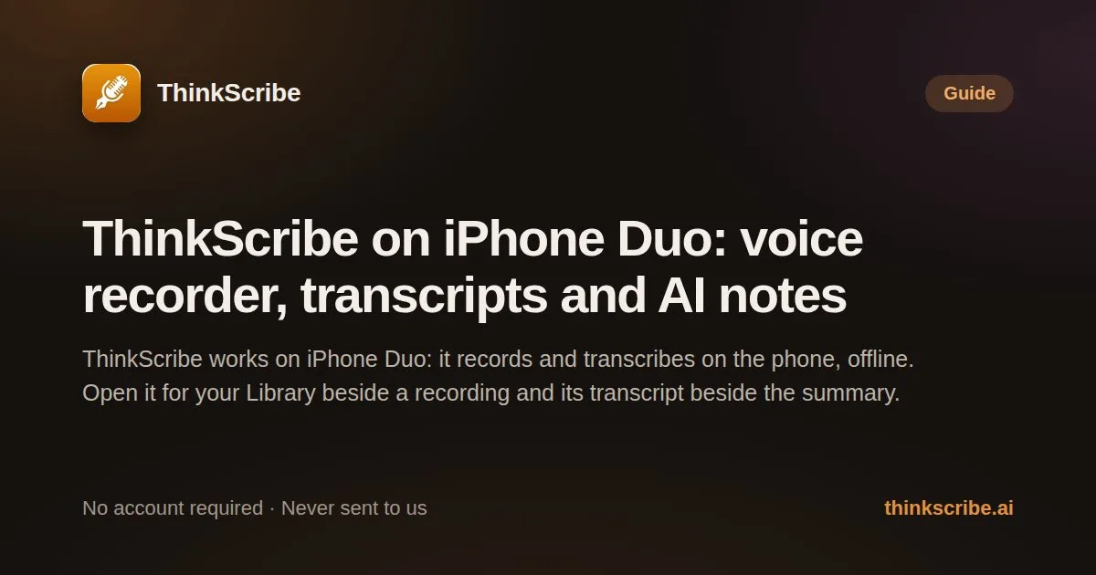 ThinkScribe: voice typing, transcription, and AI notes