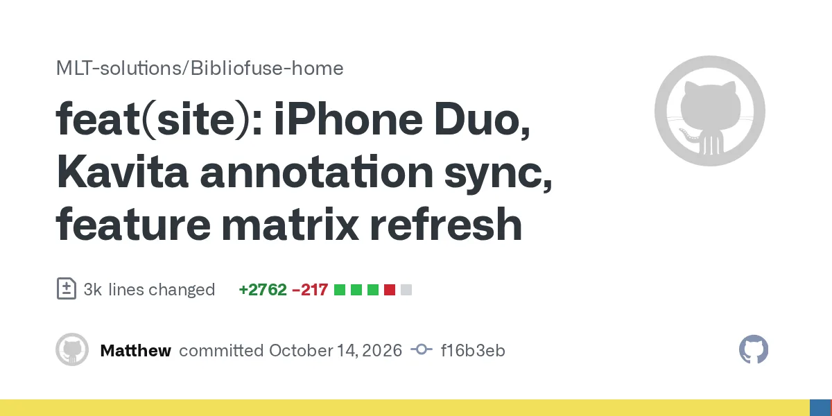 - Add iPhone Duo chip to the Home and Reader heroes and a Duo section with
  an autoplay demo (7.4 MB recording re-encoded to 0.63 MB)
- Reader/Home copy: Kavita bookmark and annotation sync, NAS/M...