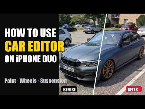 Car Editor: car photo beside paint and wheel tools