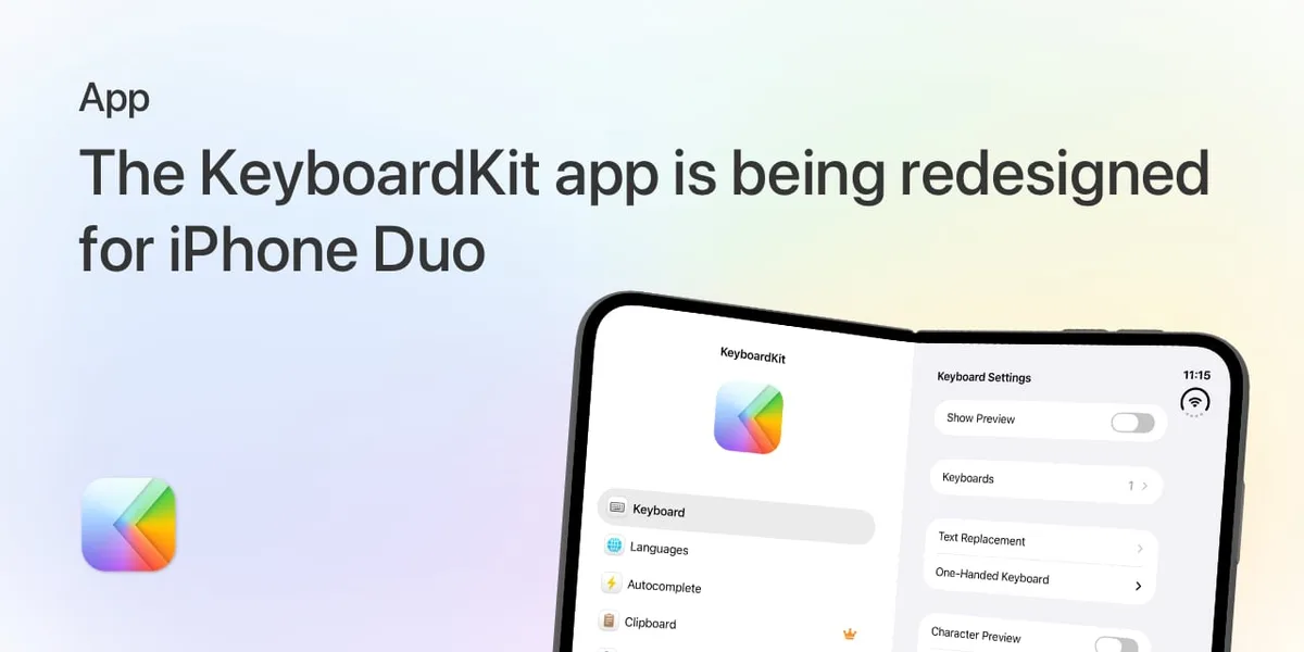 KeyboardKit: a settings sidebar that gets its own page