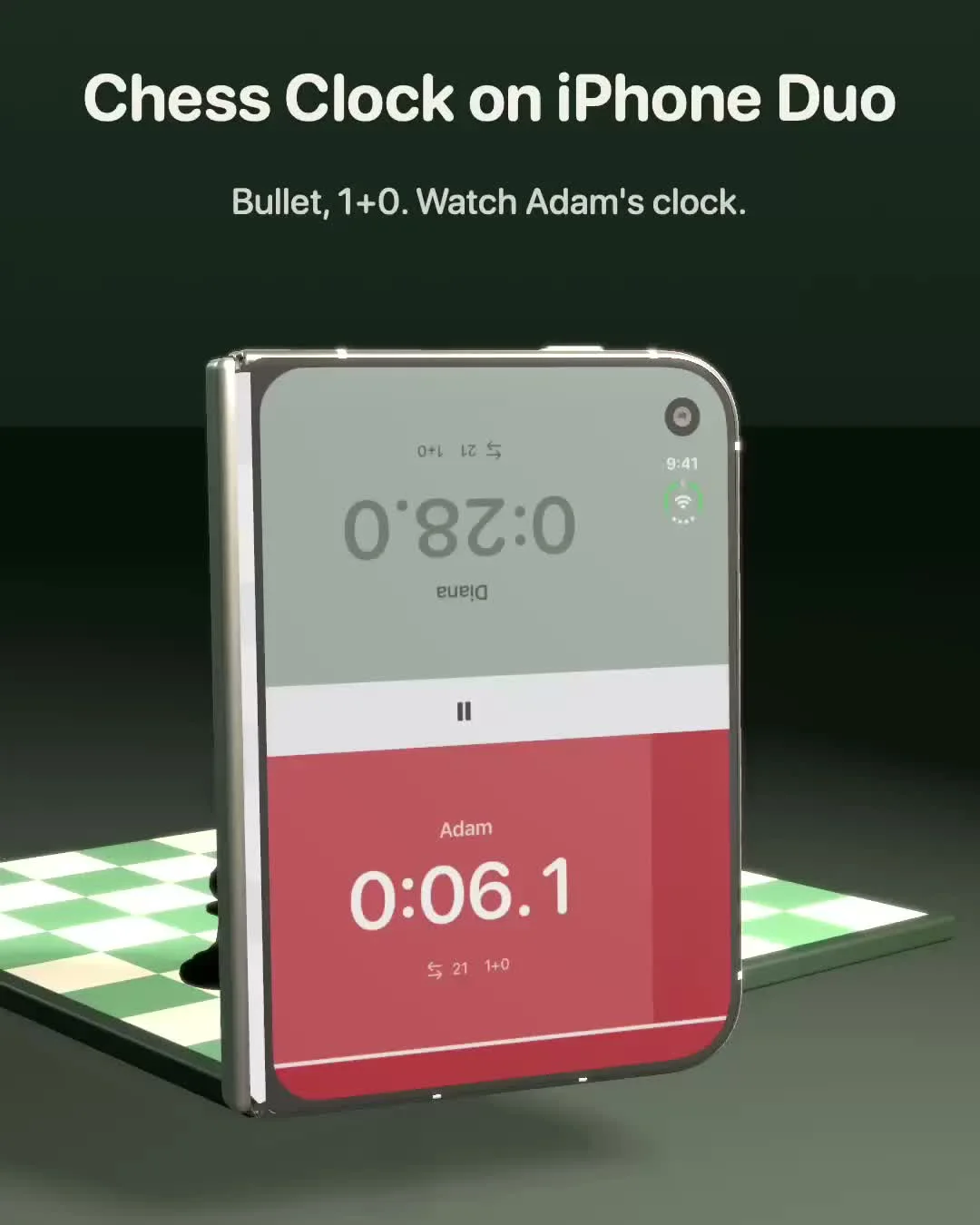 Chess Clock: the clock on the cover, the scoresheet inside