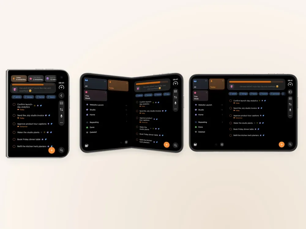 Orbit: collections sit beside your tasks when open
