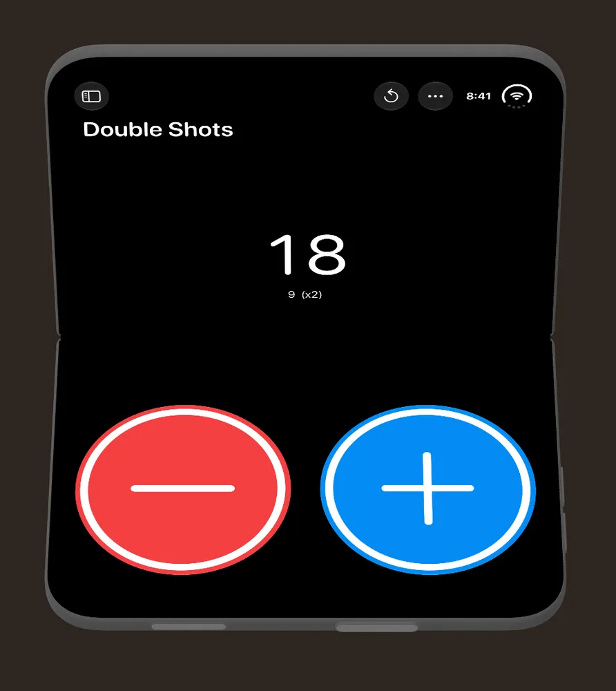 Countr: the count on top, big plus and minus buttons below