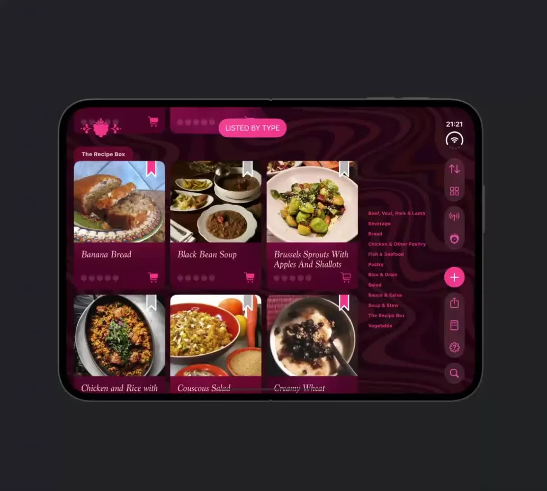 The Recipe Box: ingredients beside directions, open flat