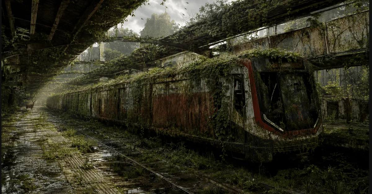 Dystopia Camera: now and a thousand years on, side by side